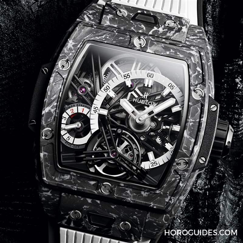 直搗靈魂的爆炸性美學｜Hublot Spirit Of Big Bang 陀飛輪5日鏈腕表-白色碳纖維款、藍寶石款-復刻表