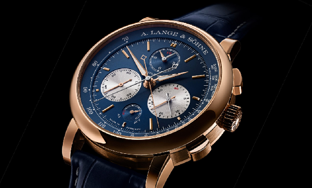 朗格Triple Split三追針計時，推出貴氣藍金新色-復刻表