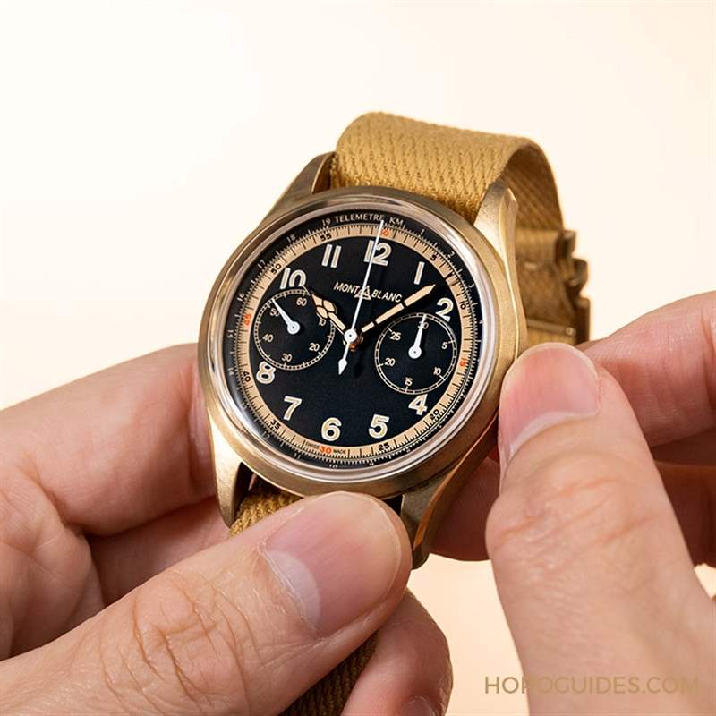 青銅加身,徹底復(fù)古|MONTBLANC 1858單按把計(jì)時(shí)碼表-復(fù)刻表