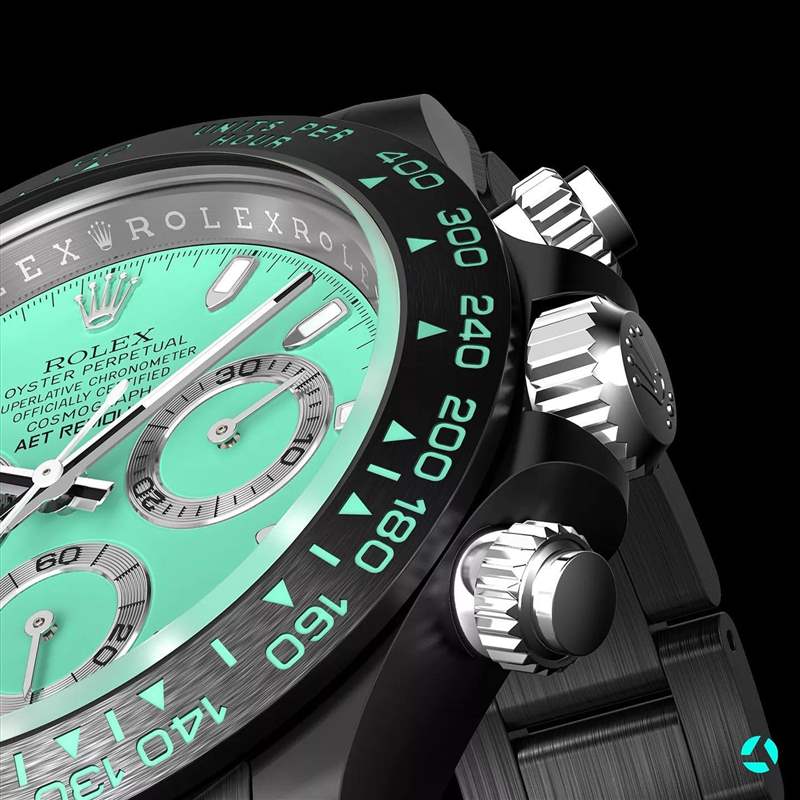 Rolex Daytona綠面陶瓷改裝手表登場(chǎng)Biscay Green配色-復(fù)刻表