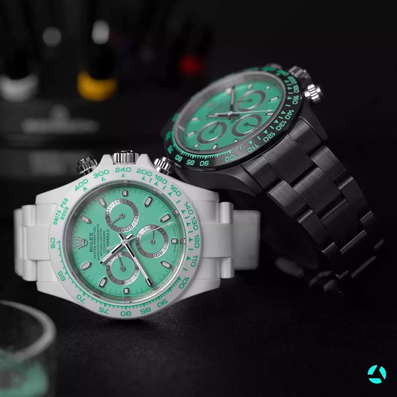 Rolex Daytona綠面陶瓷改裝手表登場(chǎng)Biscay Green配色-復(fù)刻表