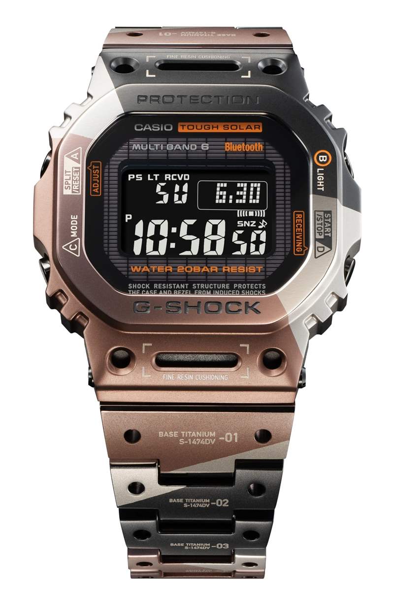 GMW-B5000TVB-1(G-SHOCK官網(wǎng)) G-SHOCK將VR風(fēng)格融入經(jīng)典款手表鈦金屬幾何迷彩營造未來軍事感-復(fù)刻表
