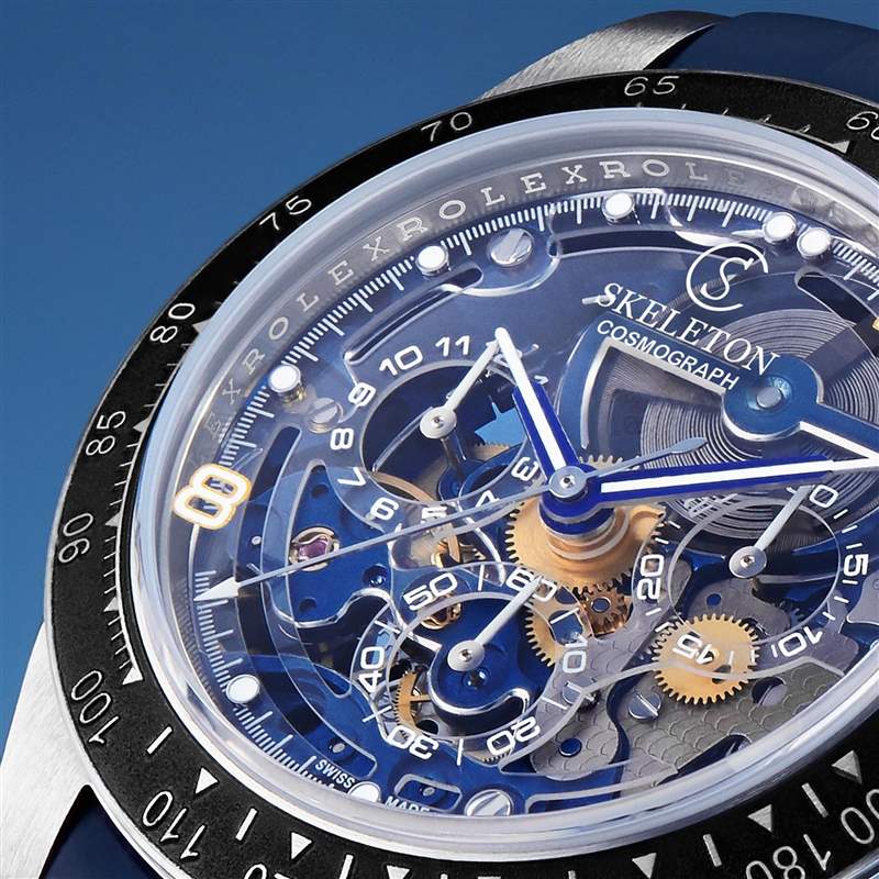 勞力士Daytona 116520改裝手表藍寶石面盤加藍色機芯零件超獨特-復刻表