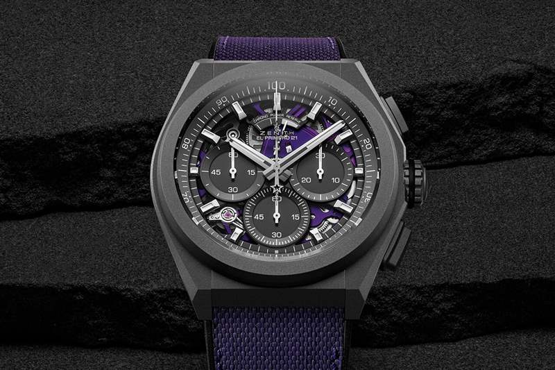 真力時(shí)鏤空Defy 21‘紫外線’鈦金屬黑色腕表-復(fù)刻表