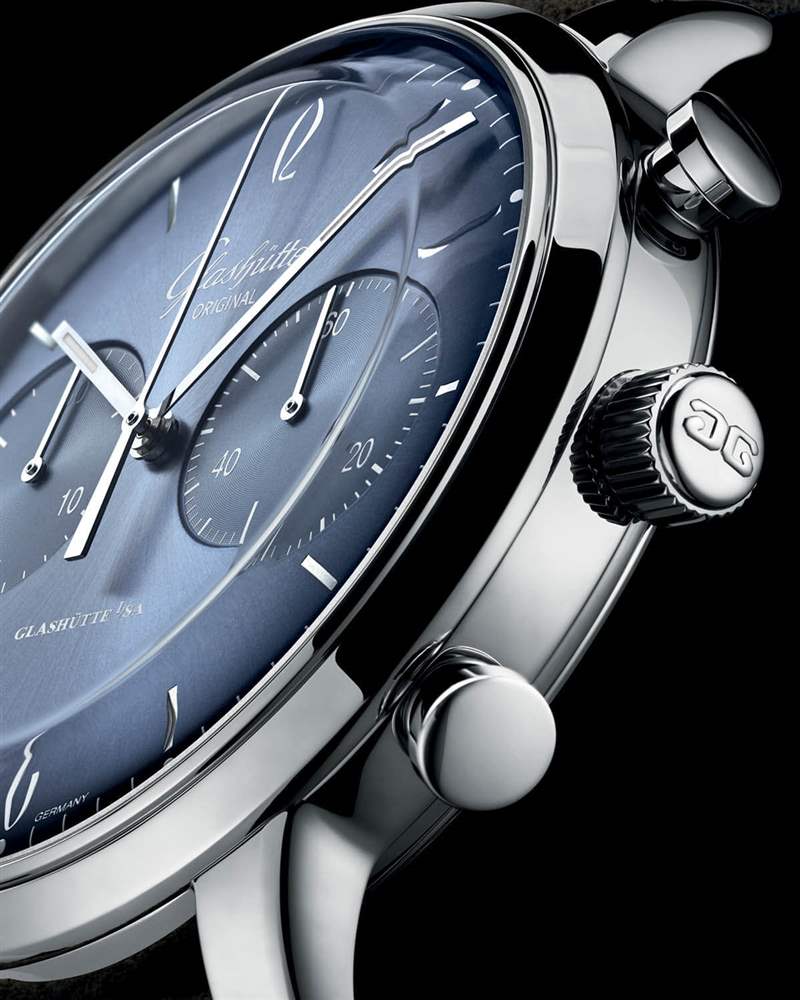 格拉蘇蒂原創Sixties Glacier藍色放射紋盤面腕表-復刻表