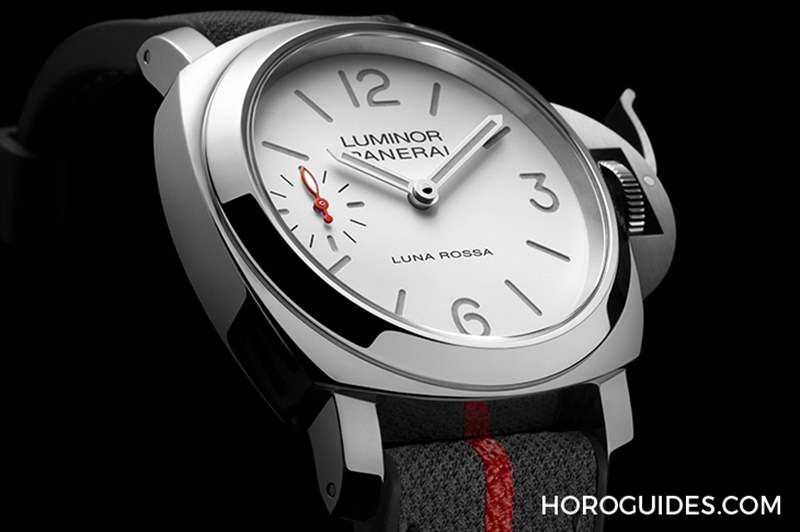 消光白表盤、紅色小秒針，純凈又搶眼｜Panerai Luminor Luna Rossa腕表PAM01342-復刻表