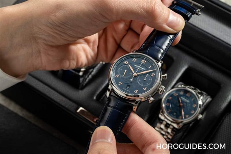 冰川紋藍面，暮色下的白朗峰頂印象｜Montblanc明星傳承系列限量新作-復刻表