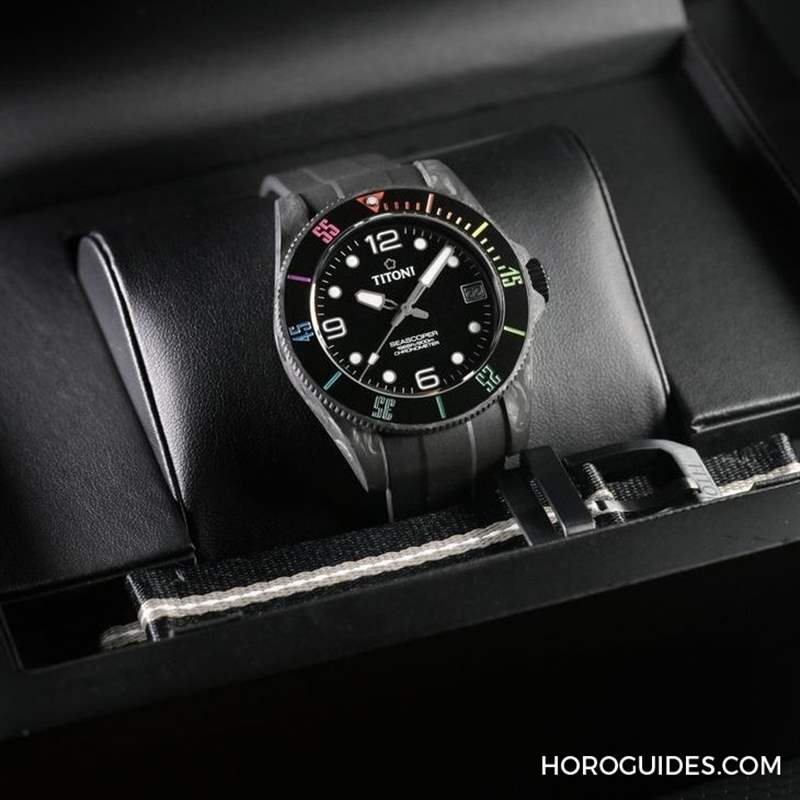 夏末黑魂大魔王來襲TITONI Seascoper CarbonTech 彩虹圈大升級-復刻表