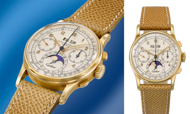 佳士得即將拍賣：百達(dá)翡麗Ref.1518萬年歷計時碼表，唯一已知配有Cartier雙簽面盤-復(fù)刻表