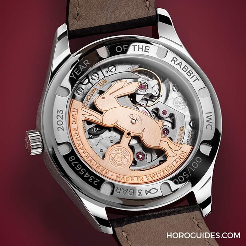酒紅面盤金兔自動盤IWC推出癸卯賀歲表-葡萄牙系列自動腕表40中國新年特別版-復刻表