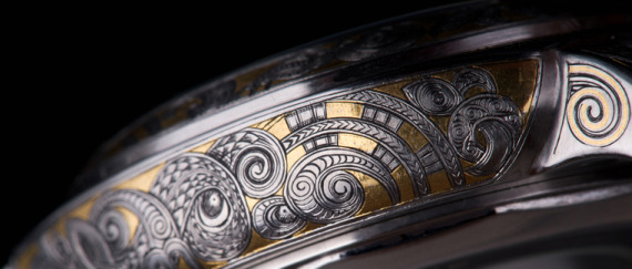 馬格萊特谷花鐫刻金鑲嵌腕表-復刻表