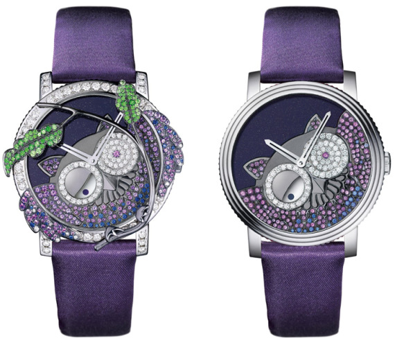 boucheron-owl-ronde-seconde-folle-watch 寶詩龍 Bestiary Ronde Seconde Folle 系列、變色龍、青蛙和貓頭鷹腕表-復刻表