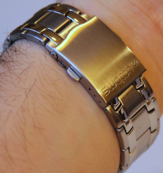 斯沃琪全銀自動計時手表-復刻表