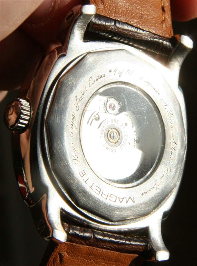 Magrette Regattare Kupes Voyage watch back 很像沛納海的馬格萊特Magrete庫佩之旅限量版腕表-復刻表