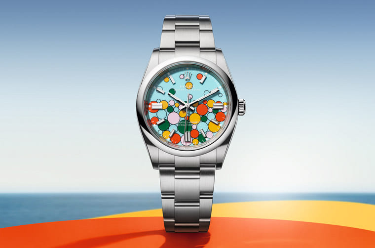 勞力士OP延續彩色漆面熱潮新推「慶典」風格彩色氣泡面盤-復刻表