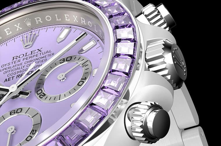 「彩色藍(lán)寶石5連發(fā)」勞力士Daytona白陶瓷五種寶石表圈一字排開(kāi)超夢(mèng)幻-復(fù)刻表