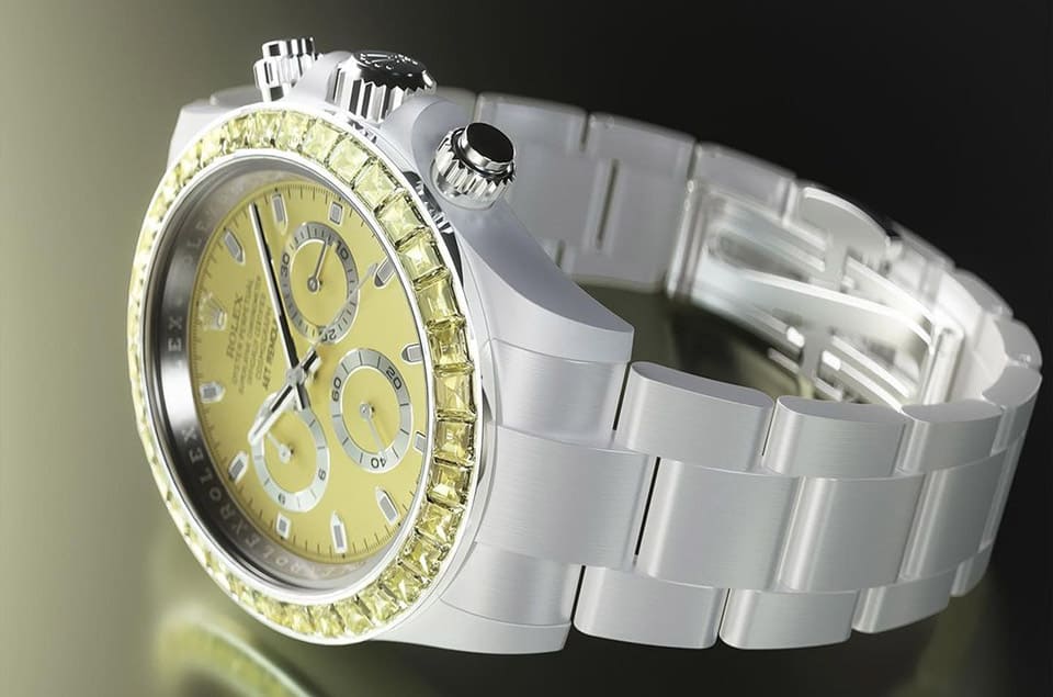 「彩色藍(lán)寶石5連發(fā)」勞力士Daytona白陶瓷五種寶石表圈一字排開(kāi)超夢(mèng)幻-復(fù)刻表