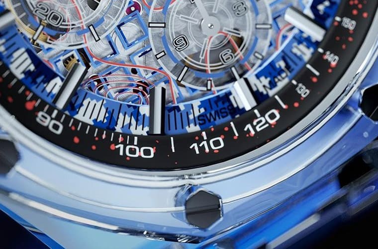 超吸睛!主打迷彩軍事風(fēng)的透明皇家橡樹離岸型計時碼表-復(fù)刻表