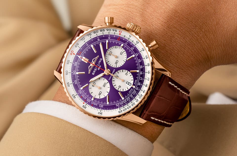 百年靈為慶祝臺北101落成二十周年特別打造超限量紫面Navitimer飛行表-復(fù)刻表