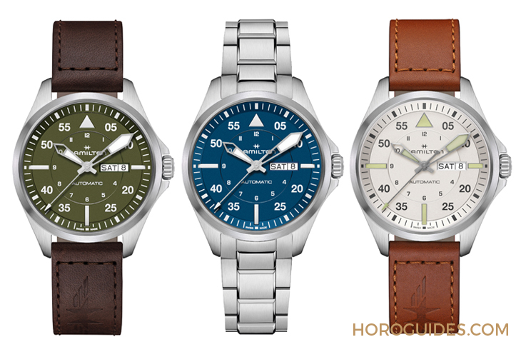 設(shè)計(jì)微調(diào)、新增尺寸，HAMILTON Khaki Aviation Pilot系列七款新作再現(xiàn)軍風(fēng)-復(fù)刻表