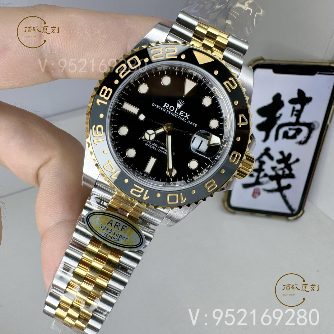 ARF廠新品勞力士配重版格林尼治間金皮蛋圈126713重量多少-復刻表